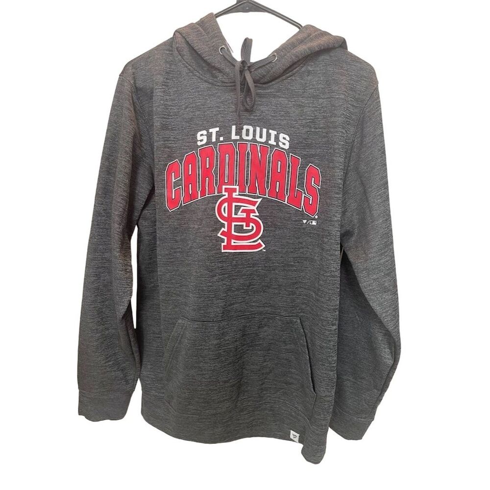 St. Louis Cardinals Fanatics Pullover Hoodie Gray Size M Officially Licensed